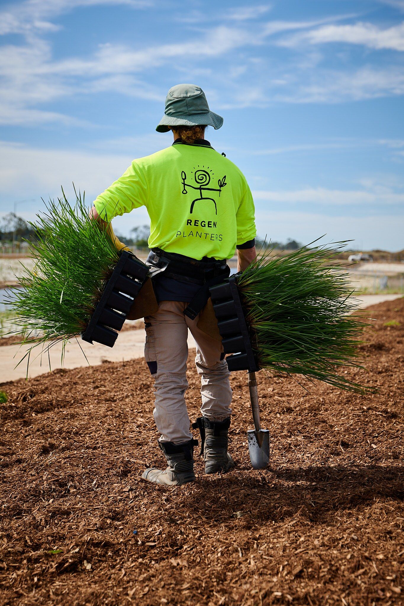 Regen Planters crew member working on a planting site